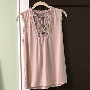 Express Blush Lace Detail Top